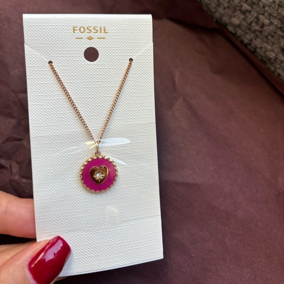 Brand New Fossil Rose Gold Necklace & Earring Set ! - Picture 7 of 9